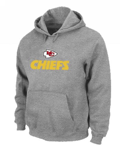 Kansas City Chiefs Authentic Logo Pullover Hoodie Grey