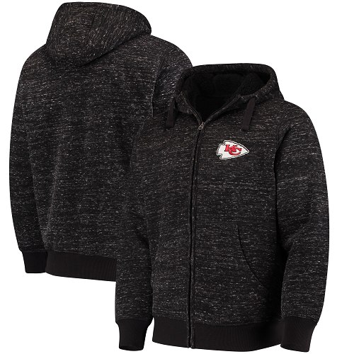 Men's Kansas City Chiefs G-III Sports by Carl Banks Heathered Black Discovery Sherpa Full-Zip Jacket