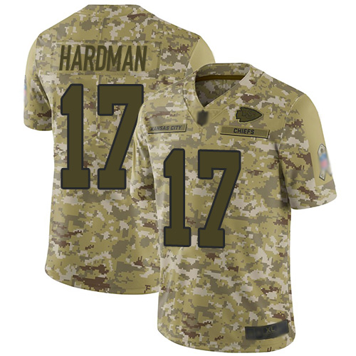 Chiefs #17 Mecole Hardman Camo Men's Stitched Football Limited 2018 Salute To Service Jersey - Click Image to Close