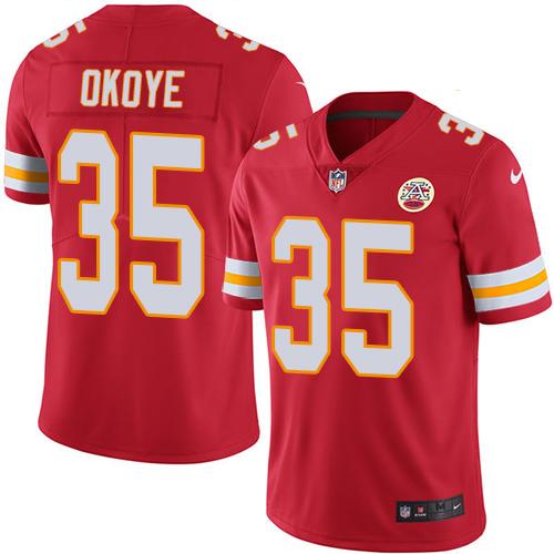 Nike Chiefs #35 Christian Okoye Red Team Color Men's Stitched NFL Vapor Untouchable Limited Jersey