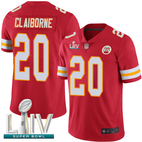 Chiefs #20 Morris Claiborne Red Team Color Super Bowl LIV Bound Men's Stitched Football Vapor Untouchable Limited Jersey