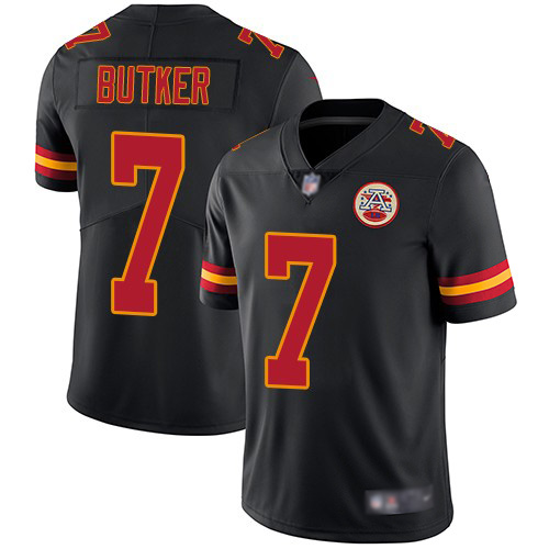 Chiefs #7 Harrison Butker Black Men's Stitched Football Limited Rush Jersey