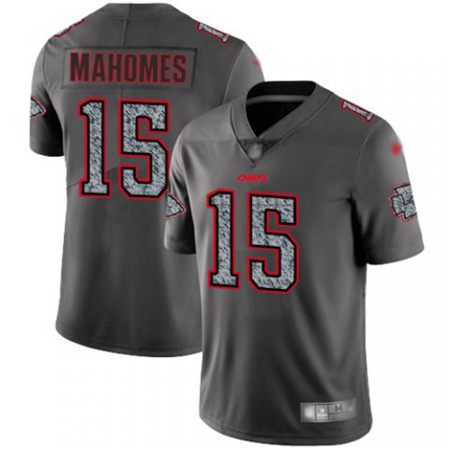 Chiefs #15 Patrick Mahomes Gray Static Men's Stitched Football Vapor Untouchable Limited Jersey - Click Image to Close