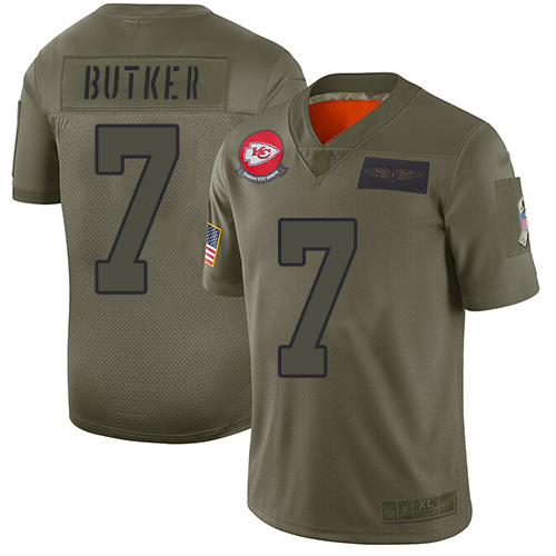 Chiefs #7 Harrison Butker Camo Men's Stitched Football Limited 2019 Salute To Service Jersey - Click Image to Close