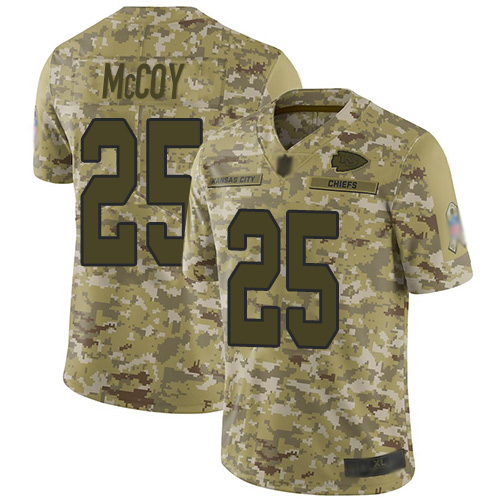 Chiefs #25 LeSean McCoy Camo Men's Stitched Football Limited 2018 Salute To Service Jersey - Click Image to Close