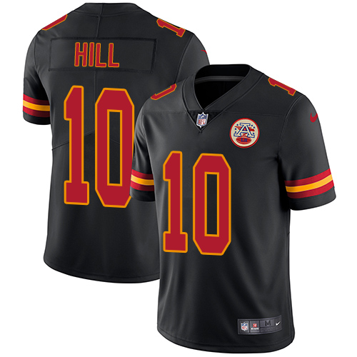 Nike Chiefs #10 Tyreek Hill Black Men's Stitched NFL Limited Rush Jersey