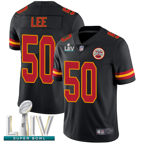 Chiefs #50 Darron Lee Black Super Bowl LIV Bound Men's Stitched Football Limited Rush Jersey - Click Image to Close