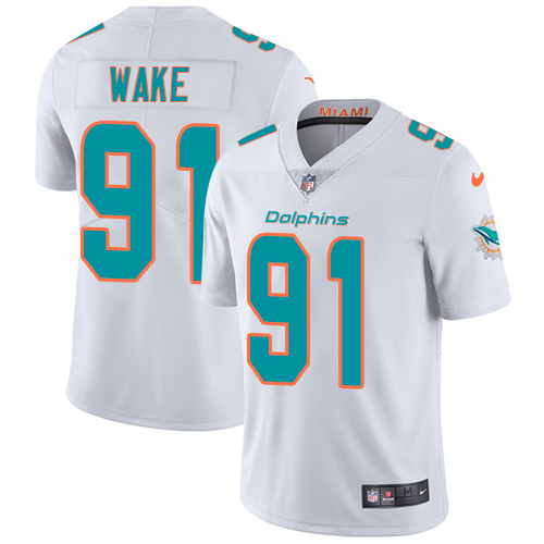 Nike Dolphins #91 Cameron Wake White Men's Stitched NFL Vapor Untouchable Limited Jersey