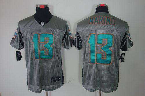 Nike Dolphins #13 Dan Marino Grey Shadow Men's Stitched NFL Elite Jersey