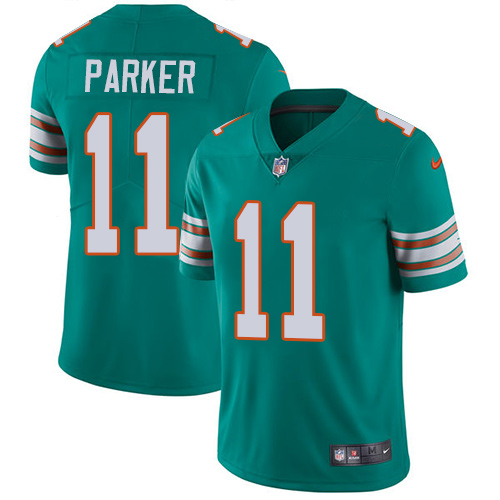 Nike Dolphins #11 DeVante Parker Aqua Green Alternate Men's Stitched NFL Vapor Untouchable Limited Jersey - Click Image to Close