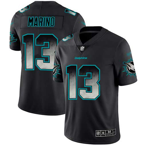 Dolphins #13 Dan Marino Black Men's Stitched Football Vapor Untouchable Limited Smoke Fashion Jersey