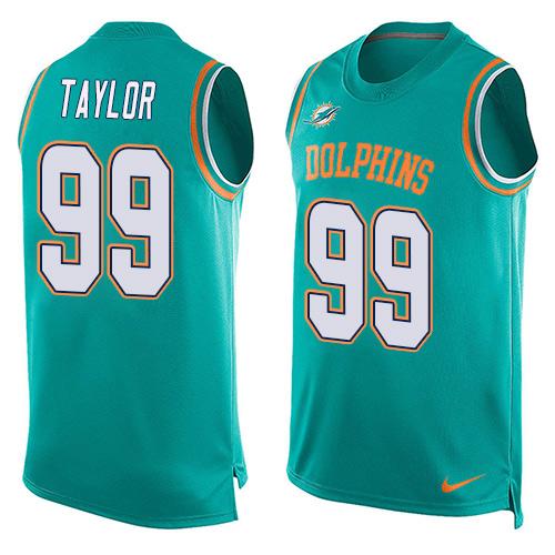 Nike Dolphins #99 Jason Taylor Aqua Green Team Color Men's Stitched NFL Limited Tank Top Jersey