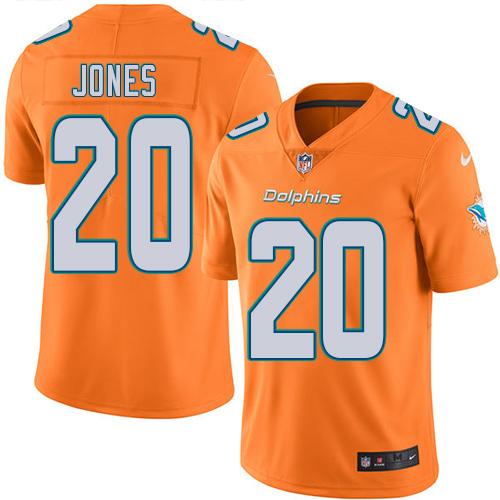 Nike Dolphins #20 Reshad Jones Orange Men's Stitched NFL Limited Rush Jersey