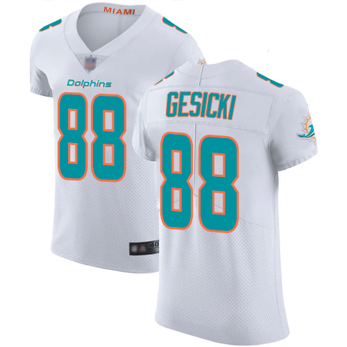 Dolphins #88 Mike Gesicki White Men's Stitched Football Vapor Untouchable Elite Jersey