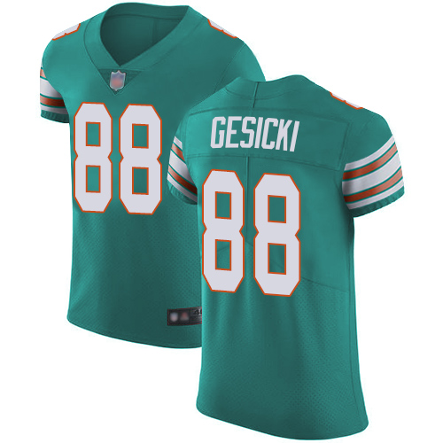 Dolphins #88 Mike Gesicki Aqua Green Alternate Men's Stitched Football Vapor Untouchable Elite Jersey