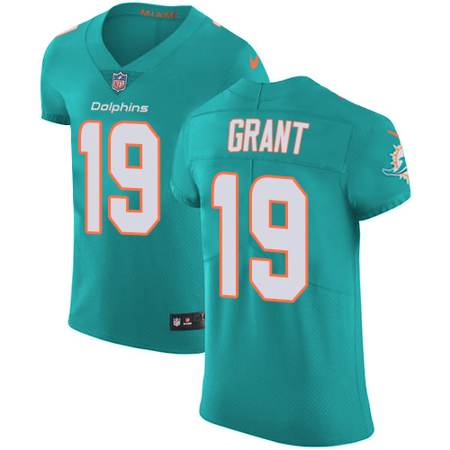 Nike Dolphins #19 Jakeem Grant Aqua Green Team Color Men's Stitched NFL Vapor Untouchable Elite Jersey