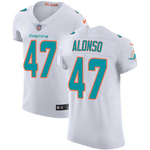 Nike Dolphins #47 Kiko Alonso White Men's Stitched NFL Vapor Untouchable Elite Jersey