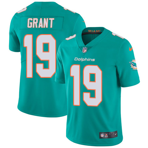 Nike Dolphins #19 Jakeem Grant Aqua Green Team Color Men's Stitched NFL Vapor Untouchable Limited Jersey