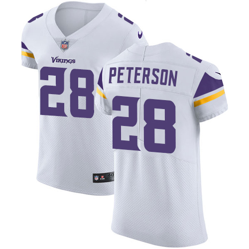 Nike Vikings #28 Adrian Peterson White Men's Stitched NFL Vapor Untouchable Elite Jersey