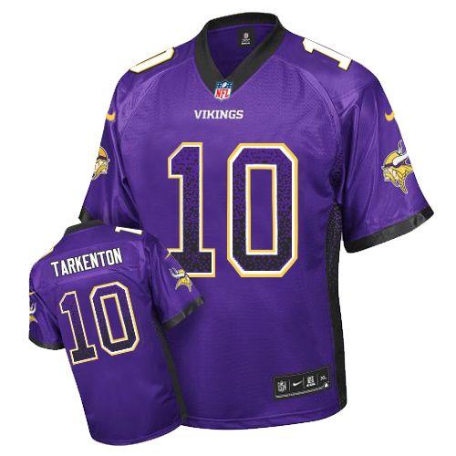 Nike Vikings #10 Fran Tarkenton Purple Team Color Men's Stitched NFL Elite Drift Fashion Jersey