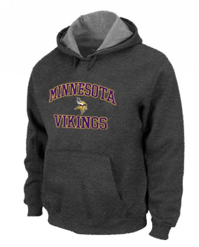 Minnesota Vikings Heart & Soul Pullover Hoodie Dark Grey - Click Image to Close