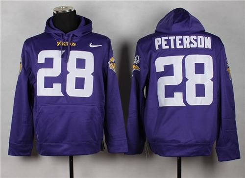 Minnesota Vikings #28 Adrian Peterson Purple Pullover Hoodie - Click Image to Close