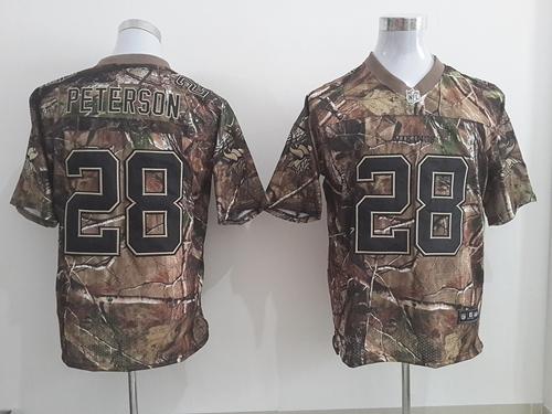 Nike Vikings #28 Adrian Peterson Camo Men's Stitched NFL Realtree Elite Jersey