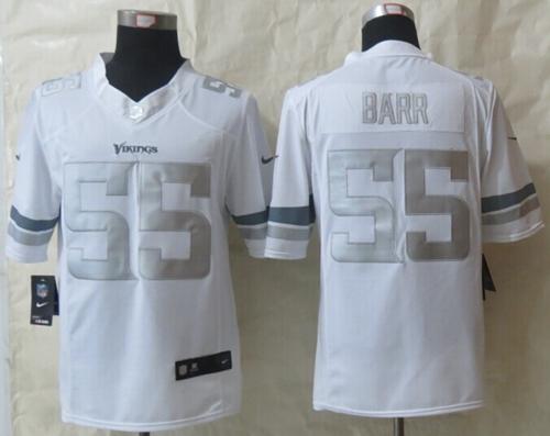 Nike Vikings #55 Anthony Barr White Men's Stitched NFL Limited Platinum Jersey