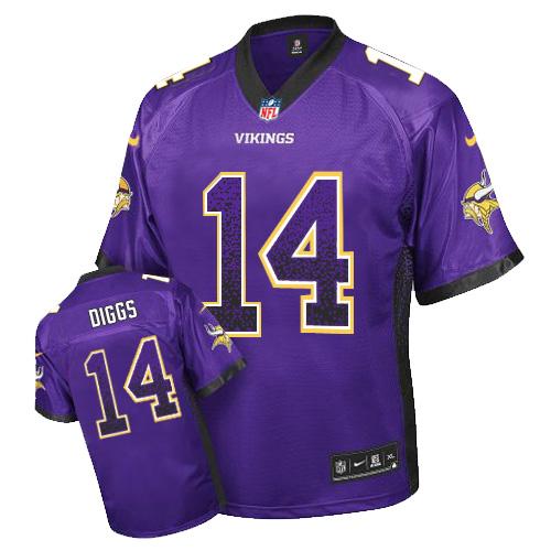 Nike Vikings #14 Stefon Diggs Purple Team Color Men's Stitched NFL Elite Drift Fashion Jersey - Click Image to Close