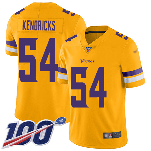 Vikings #54 Eric Kendricks Gold Men's Stitched Football Limited Inverted Legend 100th Season Jersey