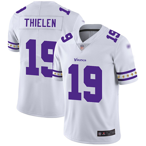 Vikings #19 Adam Thielen White Men's Stitched Football Limited Team Logo Fashion Jersey