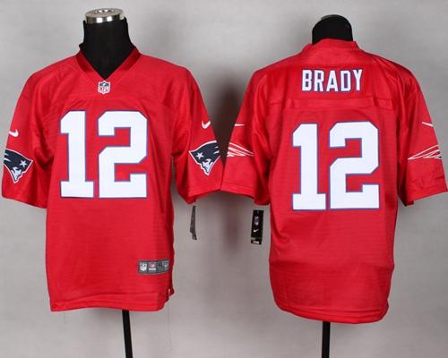 Nike Patriots #12 Tom Brady Red Men's Stitched NFL Elite QB Practice Jersey