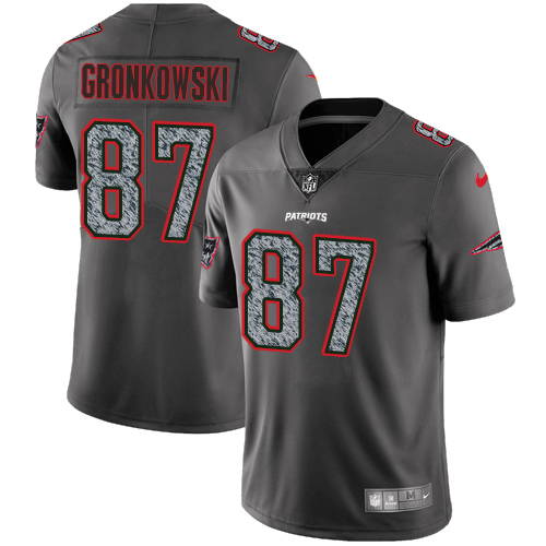 Nike Patriots #87 Rob Gronkowski Gray Static Men's Stitched NFL Vapor Untouchable Limited Jersey - Click Image to Close