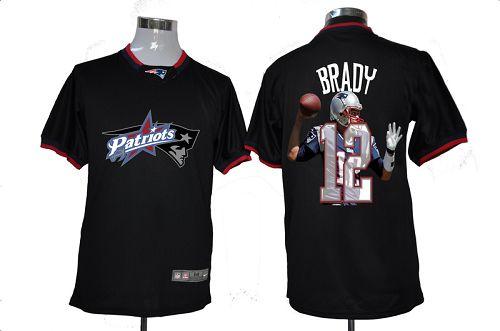 Nike Patriots #12 Tom Brady Black Men's NFL Game All Star Fashion Jersey