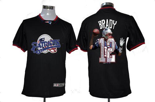 Nike Patriots #12 Tom Brady Black Men's NFL Game All Star Fashion Jersey - Click Image to Close