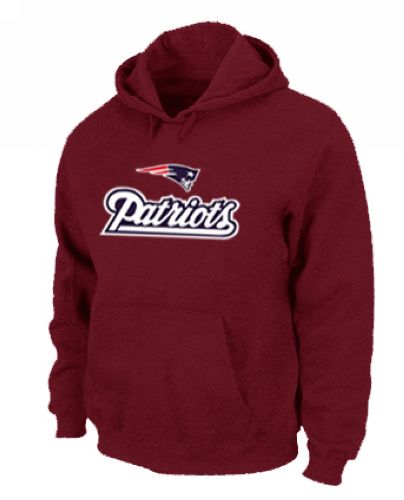 New England Patriots Authentic Logo Pullover Hoodie Red - Click Image to Close