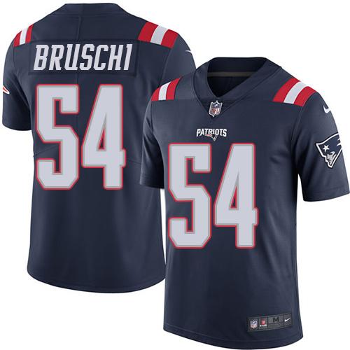 Nike Patriots #54 Tedy Bruschi Navy Blue Men's Stitched NFL Limited Rush Jersey