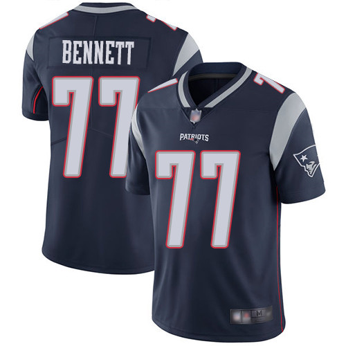 Patriots #77 Michael Bennett Navy Blue Team Color Men's Stitched Football Vapor Untouchable Limited Jersey - Click Image to Close