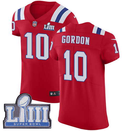 Nike Patriots #10 Josh Gordon Red Alternate Super Bowl LIII Bound Men's Stitched NFL Vapor Untouchable Elite Jersey