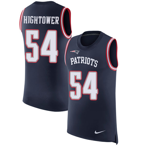 Nike Patriots #54 Dont'a Hightower Navy Blue Team Color Men's Stitched NFL Limited Rush Tank Top Jersey