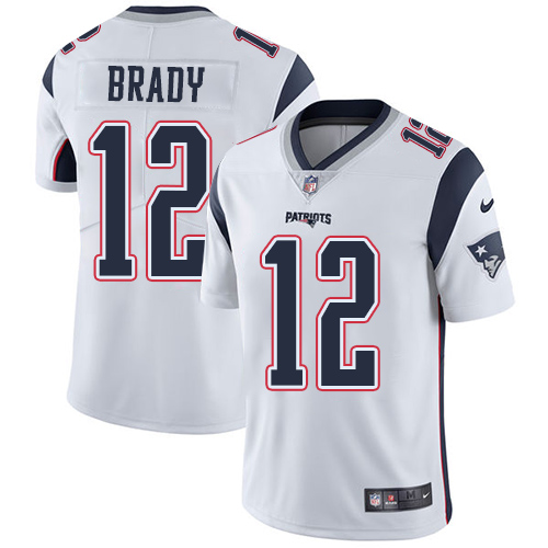 Nike Patriots #12 Tom Brady White Men's Stitched NFL Vapor Untouchable Limited Jersey