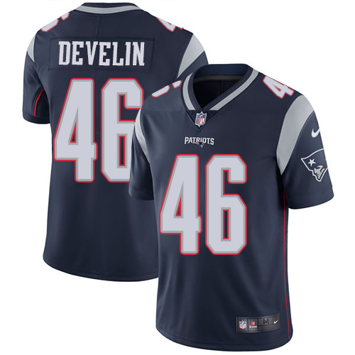 Nike Patriots #46 James Develin Navy Blue Team Color Men's Stitched NFL Vapor Untouchable Limited Jersey - Click Image to Close