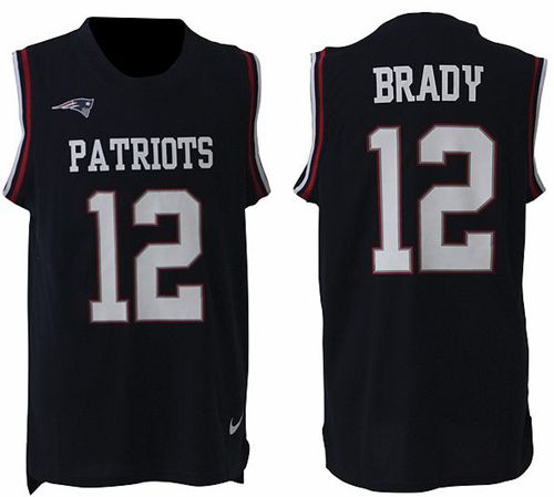 Nike Patriots #12 Tom Brady Navy Blue Team Color Men's Stitched NFL Limited Tank Top Jersey