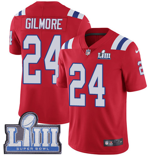 Nike Patriots #24 Stephon Gilmore Red Alternate Super Bowl LIII Bound Men's Stitched NFL Vapor Untouchable Limited Jersey