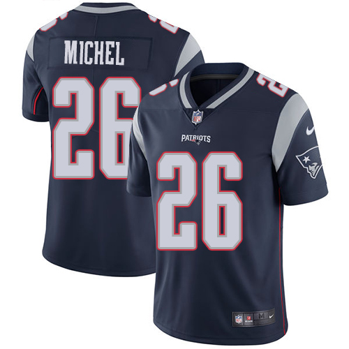 Nike Patriots #26 Sony Michel Navy Blue Team Color Men's Stitched NFL Vapor Untouchable Limited Jersey - Click Image to Close