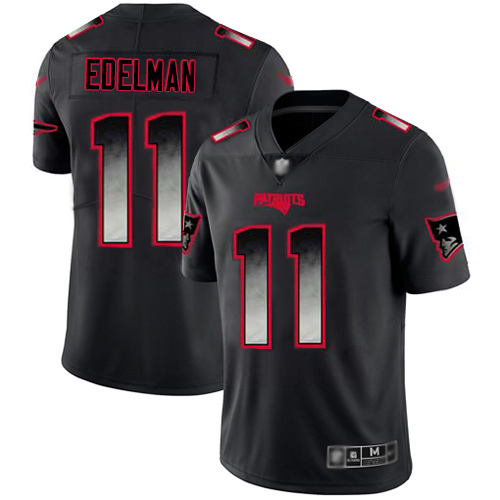 Patriots #11 Julian Edelman Black Men's Stitched Football Vapor Untouchable Limited Smoke Fashion Jersey