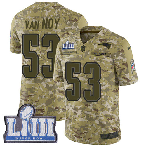 Nike Patriots #53 Kyle Van Noy Camo Super Bowl LIII Bound Men's Stitched NFL Limited 2018 Salute To Service Jersey