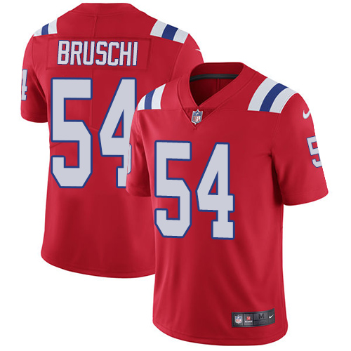 Nike Patriots #54 Tedy Bruschi Red Alternate Men's Stitched NFL Vapor Untouchable Limited Jersey - Click Image to Close