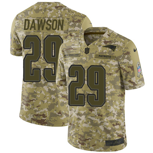 Nike Patriots #29 Duke Dawson Camo Men's Stitched NFL Limited 2018 Salute To Service Jersey - Click Image to Close