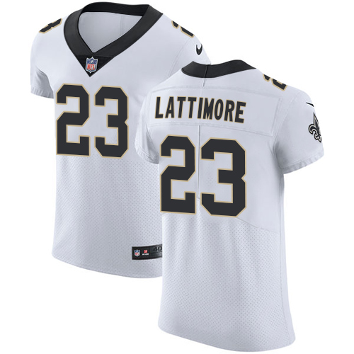 Nike Saints #23 Marshon Lattimore White Men's Stitched NFL Vapor Untouchable Elite Jersey